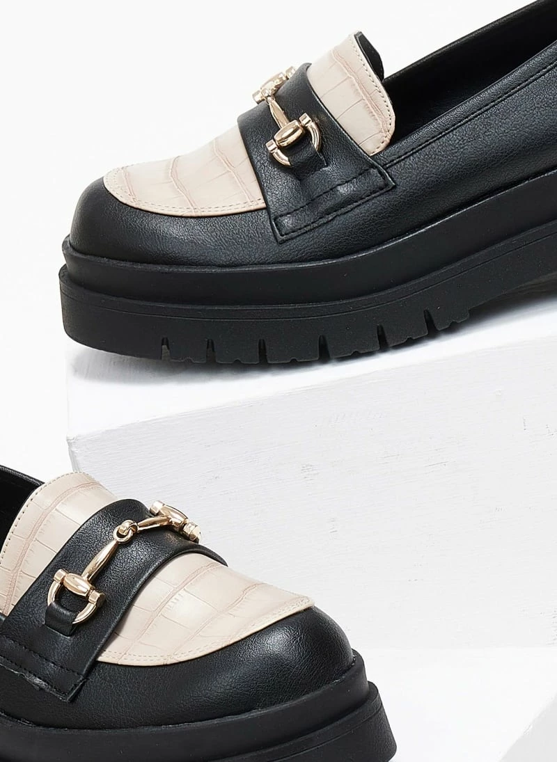 Πολύ καλή προσφορά 🎉 Loafers Chunky με Pattern Estil - Μαύρο/Μπεζ 🛒 4 Πολύ καλή προσφορά 🎉 Loafers Chunky με Pattern Estil - Μαύρο/Μπεζ 🛒 - Image 2