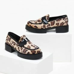 Ολοκαίνουργιο 🥰 Loafers Chunky με Print Estil - Leopard 🔔 -Sneakers Κατάστημα loafers chunky me print estil 109200 0d0w
