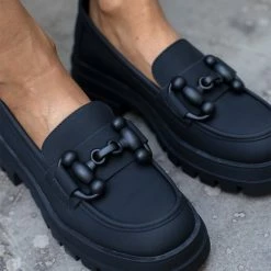 Καλύτερες κριτικές για ❤️ The Fashion Project Loafers Chunky σε ματ χρώματα - Μαύρο 💯