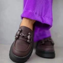 Εξοδος 😀 The Fashion Project Loafers Chunky σε ματ χρώματα - Μπορντό 🤩
