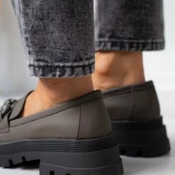 Πολύ καλή προσφορά 😍 The Fashion Project Loafers Chunky σε ματ χρώματα - Λαδί ✔️ -Sneakers Κατάστημα loafers chunky se mat xrwmata 108743 p93t