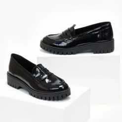 Πολύ καλή προσφορά 😉 Loafers λουστρίνι Estil - Μαύρο 🔔 -Sneakers Κατάστημα loafers loustrini estil 108494 kze1