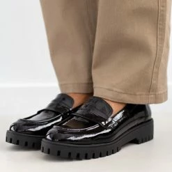 Πολύ καλή προσφορά 😉 Loafers λουστρίνι Estil - Μαύρο 🔔