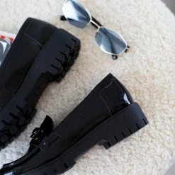 Συμφωνίες ⌛ Loafers λουστρίνι με αλυσίδα Estil - Μαύρο 👏 -Sneakers Κατάστημα loafers loustrini me alusida estil 108490 x5ky