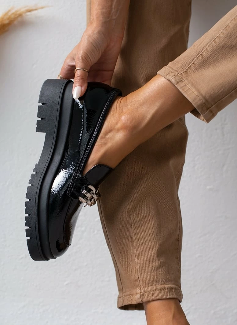 Flash Sale ✔️ Loafers λουστρίνι με αλυσίδα Tfp - Μαύρο 🥰 9 Flash Sale ✔️ Loafers λουστρίνι με αλυσίδα Tfp - Μαύρο 🥰 - Image 7