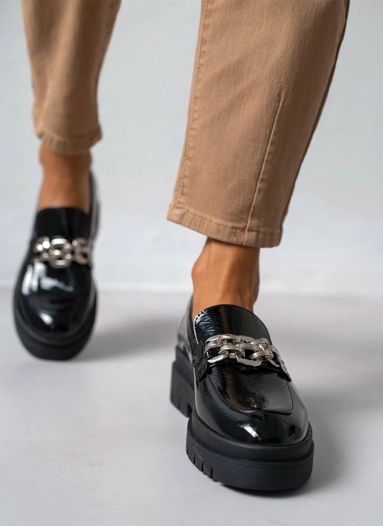 Flash Sale ✔️ Loafers λουστρίνι με αλυσίδα Tfp - Μαύρο 🥰 3 Flash Sale ✔️ Loafers λουστρίνι με αλυσίδα Tfp - Μαύρο 🥰