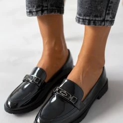 Ολοκαίνουργιο 🔥 The Fashion Project Loafers λουστρίνι με μικρά Strass - Μαύρο 🤩