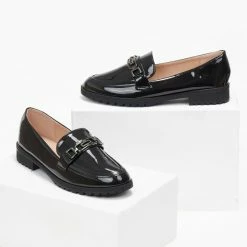 Ολοκαίνουργιο 🔥 The Fashion Project Loafers λουστρίνι με μικρά Strass - Μαύρο 🤩 -Sneakers Κατάστημα loafers loustrini me mikra strass 109090 rwin