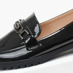 Ολοκαίνουργιο 🔥 The Fashion Project Loafers λουστρίνι με μικρά Strass - Μαύρο 🤩 -Sneakers Κατάστημα loafers loustrini me mikra strass 109090 w4di