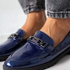 Ολοκαίνουργιο 😍 The Fashion Project Loafers λουστρίνι με μικρά Strass - Μπλε 🤩