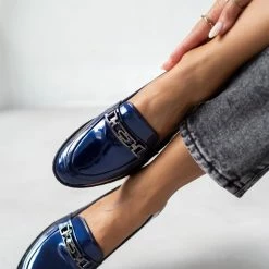 Ολοκαίνουργιο 😍 The Fashion Project Loafers λουστρίνι με μικρά Strass - Μπλε 🤩 -Sneakers Κατάστημα loafers loustrini me mikra strass 109091 w4h7