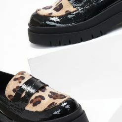 Φτηνός 👏 Loafers λουστρίνι με Pattern Estil - Μαύρο ✨ -Sneakers Κατάστημα loafers loustrini me pattern estil 108492 zbvo