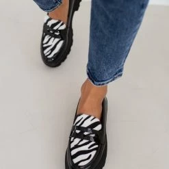 Φτηνός 👍 The Fashion Project Loafers λουστρίνι με Print - Μαύρο 🛒 -Sneakers Κατάστημα loafers loustrini me print 109387 7p15