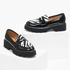 Φτηνός 👍 The Fashion Project Loafers λουστρίνι με Print - Μαύρο 🛒 -Sneakers Κατάστημα loafers loustrini me print 109387 hayi