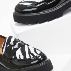 Φτηνός 👍 The Fashion Project Loafers λουστρίνι με Print - Μαύρο 🛒 -Sneakers Κατάστημα loafers loustrini me print 109387 k2bs