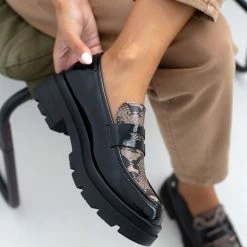 Κουπόνι 🔥 The Fashion Project Loafers λουστρίνι με Print Xti 140215 - Μαύρο 🎉 -Sneakers Κατάστημα loafers loustrini me print xti 140215 109292 29ju