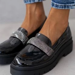 Καλύτερες κριτικές για 😀 Loafers λουστρίνι με Strass Estil - Μαύρο ✨ -Sneakers Κατάστημα loafers loustrini me strass estil 108764 ccag