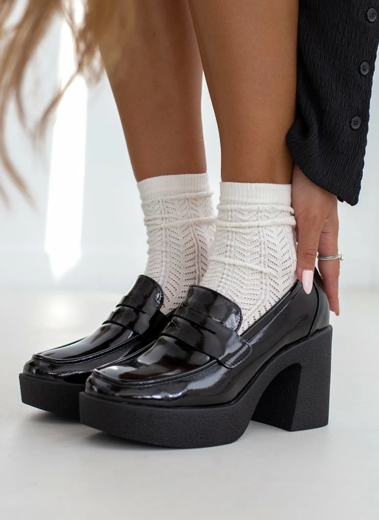 Το φθηνότερο 😍 The Fashion Project Loafers λουστρίνι με τακούνι - Μαύρο 👏 6 Το φθηνότερο 😍 The Fashion Project Loafers λουστρίνι με τακούνι - Μαύρο 👏 - Image 4