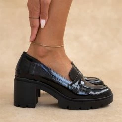 ΧΟΝΔΡΙΚΟ ΕΜΠΟΡΙΟ 🌟 Loafers λουστρίνι με τακούνι Estil - Μαύρο ⭐ -Sneakers Κατάστημα loafers loustrini me takouni estil 108762 6r7g