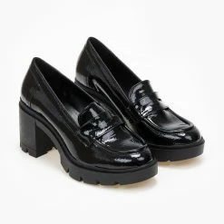 ΧΟΝΔΡΙΚΟ ΕΜΠΟΡΙΟ 🌟 Loafers λουστρίνι με τακούνι Estil - Μαύρο ⭐ -Sneakers Κατάστημα loafers loustrini me takouni estil 108762 mext