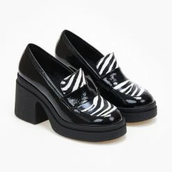 Εκπτωση 🧨 Loafers λουστρίνι με τακούνι Tfp - Μαύρο 😍 -Sneakers Κατάστημα loafers loustrini me takouni tfp 109295 363v