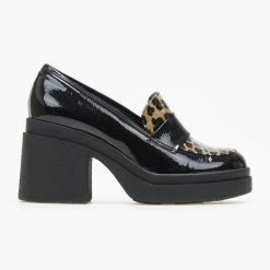 Η καλύτερη συμφωνία ⌛ Loafers λουστρίνι με τακούνι Tfp - Leopard 🔥