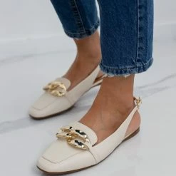 Προώθηση 😍 Loafers με ανοιχτή φτέρνα VIZZANO 1369.106 - Λευκό 🧨