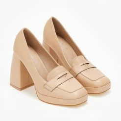 Νέος ✨ The Fashion Project Loafers με λεπτή φιάπα - Nude 😀 -Sneakers Κατάστημα loafers me lepti fiapa 108243 gh9z