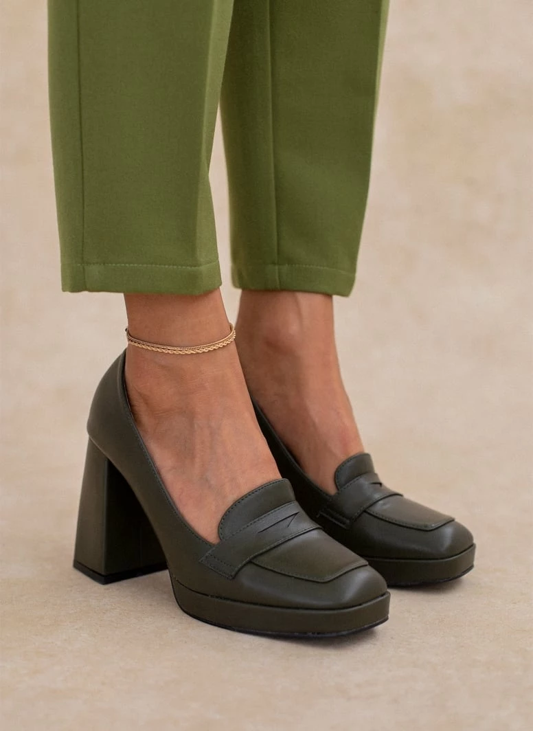 Εκπτωση 🔔 The Fashion Project Loafers με λεπτή φιάπα - Λαδί 😍 3 Εκπτωση 🔔 The Fashion Project Loafers με λεπτή φιάπα - Λαδί 😍