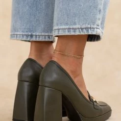 Κουπόνι 😍 The Fashion Project Loafers με μεταλλικό διακοσμητικό - Λαδί 🧨 -Sneakers Κατάστημα loafers me metalliko diakosmitiko 108240 4b8f