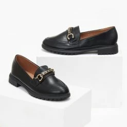 Προώθηση 🎉 The Fashion Project Loafers με μεταλλικό διακοσμητικό - Μαύρο ⌛ -Sneakers Κατάστημα loafers me metalliko diakosmitiko 109081 7gkk