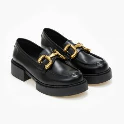 Η καλύτερη συμφωνία ✨ Loafers με μεταλλικό διακοσμητικό Estil - Μαύρο 🤩 -Sneakers Κατάστημα loafers me metalliko diakosmitiko estil 108694 rlsy