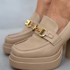 Εκπτωση 🥰 The Fashion Project Loafers με ψηλή σόλα - Τάουπε 💯