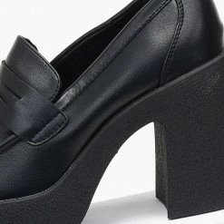 Τοπ 10 👏 The Fashion Project Loafers με τακούνι - Μαύρο ✨ -Sneakers Κατάστημα loafers me takouni 109088 rtwt