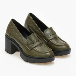 Εκπτωση ❤️ Loafers με τακούνι Estil - Λαδί 😀 -Sneakers Κατάστημα loafers me takouni estil 108971 1dy0