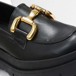 Best Pirce 🔔 Loafers Chunky με διακοσμητικό Estil - Μαύρο 🥰 -Sneakers Κατάστημα loafers me xruso diakosmitiko estil 108658 p042