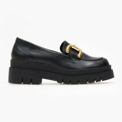 Best Pirce 🔔 Loafers Chunky με διακοσμητικό Estil - Μαύρο 🥰