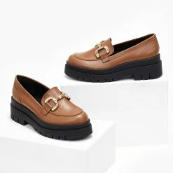 Προϋπολογισμός 🌟 Loafers Chunky με διακοσμητικό Estil - Ταμπά 🛒 -Sneakers Κατάστημα loafers me xruso diakosmitiko estil 108659 0du9