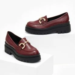 Κουπόνι 🥰 Loafers Chunky με διακοσμητικό Estil - Μπορντό 🛒 -Sneakers Κατάστημα loafers me xruso diakosmitiko estil 108757 v2js