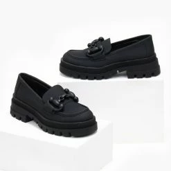 Καλύτερες κριτικές για ❤️ The Fashion Project Loafers Chunky σε ματ χρώματα - Μαύρο 💯 -Sneakers Κατάστημα loafers se mat xrwmata 108741 cuiw