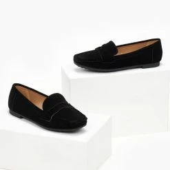 Καλύτερη πώληση 🧨 The Fashion Project Loafers Suede με εξωτερική ραφή - Μαύρο 😍 -Sneakers Κατάστημα loafers suede me ekswteriki rafi 106495 l3jo