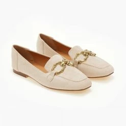 Προώθηση ✔️ The Fashion Project Loafers Suede με μεταλλικό διακοσμητικό - Μπεζ 🔥 -Sneakers Κατάστημα loafers suede me metalliko diakosmitiko 105528 d619