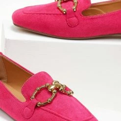 Νέος 🔔 The Fashion Project Loafers Suede με μεταλλικό διακοσμητικό - Φούξια 👏 -Sneakers Κατάστημα loafers suede me metalliko diakosmitiko 105531 56kj