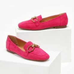 Νέος 🔔 The Fashion Project Loafers Suede με μεταλλικό διακοσμητικό - Φούξια 👏 -Sneakers Κατάστημα loafers suede me metalliko diakosmitiko 105531 f2s3