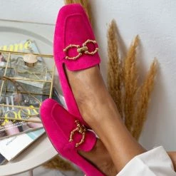 Νέος 🔔 The Fashion Project Loafers Suede με μεταλλικό διακοσμητικό - Φούξια 👏 -Sneakers Κατάστημα loafers suede me metalliko diakosmitiko 105531 m6jr