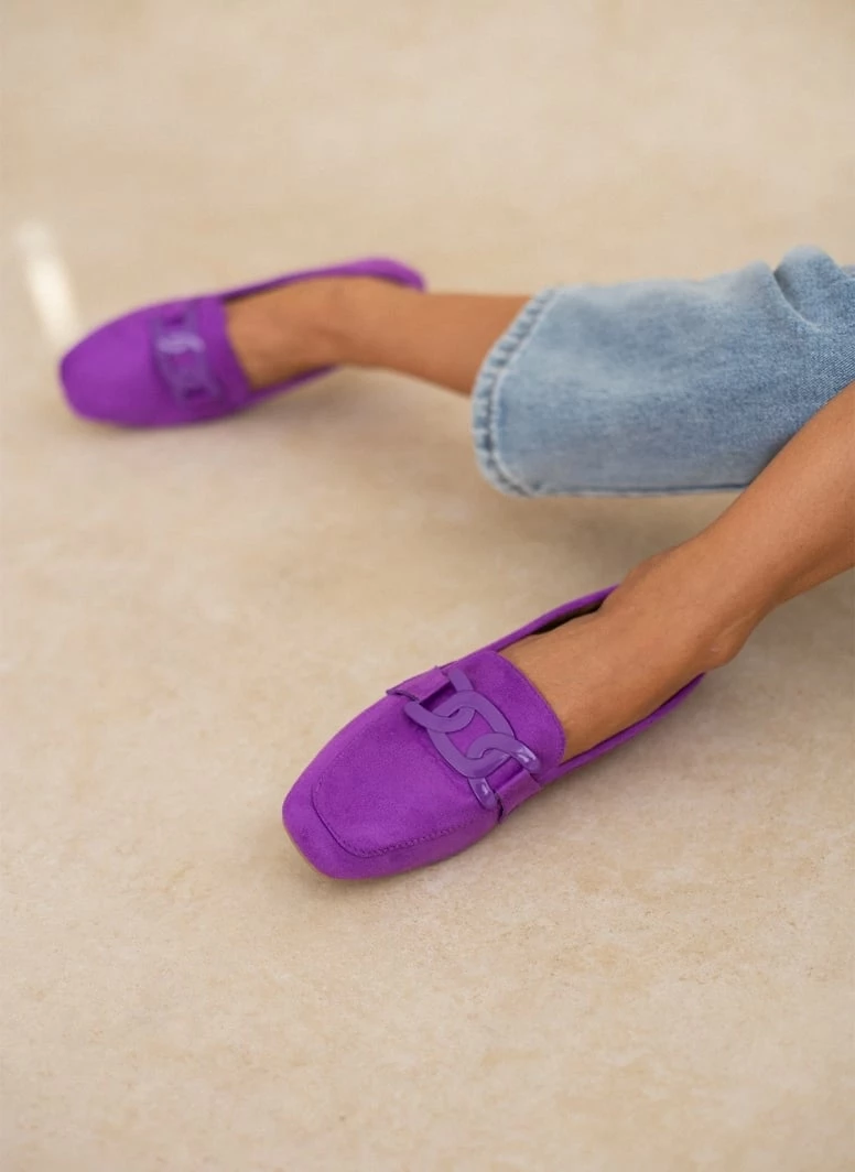 Ολοκαίνουργιο 🌟 The Fashion Project Loafers Suede με μεταλλικό διακοσμητικό - Μωβ ✨ 6 Ολοκαίνουργιο 🌟 The Fashion Project Loafers Suede με μεταλλικό διακοσμητικό - Μωβ ✨ - Image 4