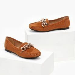 Προώθηση ⭐ The Fashion Project Loafers Suede με μεταλλικό σχέδιο - Ταμπά ⌛ -Sneakers Κατάστημα loafers suede me metalliko sxedio 106509 23fw