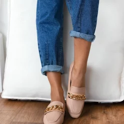 ΧΟΝΔΡΙΚΟ ΕΜΠΟΡΙΟ ❤️ The Fashion Project Loafers με αλυσίδα - Μπεζ 😍 -Sneakers Κατάστημα mokasinia me alusida 96014 5y22