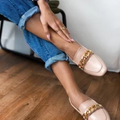 ΧΟΝΔΡΙΚΟ ΕΜΠΟΡΙΟ ❤️ The Fashion Project Loafers με αλυσίδα - Μπεζ 😍 -Sneakers Κατάστημα mokasinia me alusida 96014 66lx