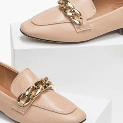 ΧΟΝΔΡΙΚΟ ΕΜΠΟΡΙΟ ❤️ The Fashion Project Loafers με αλυσίδα - Μπεζ 😍 -Sneakers Κατάστημα mokasinia me alusida 96014 t4l1